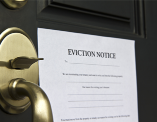 Eviction Notice Posted On A Door